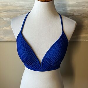 Shade & Shore royal blue mesh underwire padded bikini top